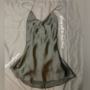 ZARA - Mini Dress - Silver Satin Tie-Back Dress - Women’s M - Gently used!